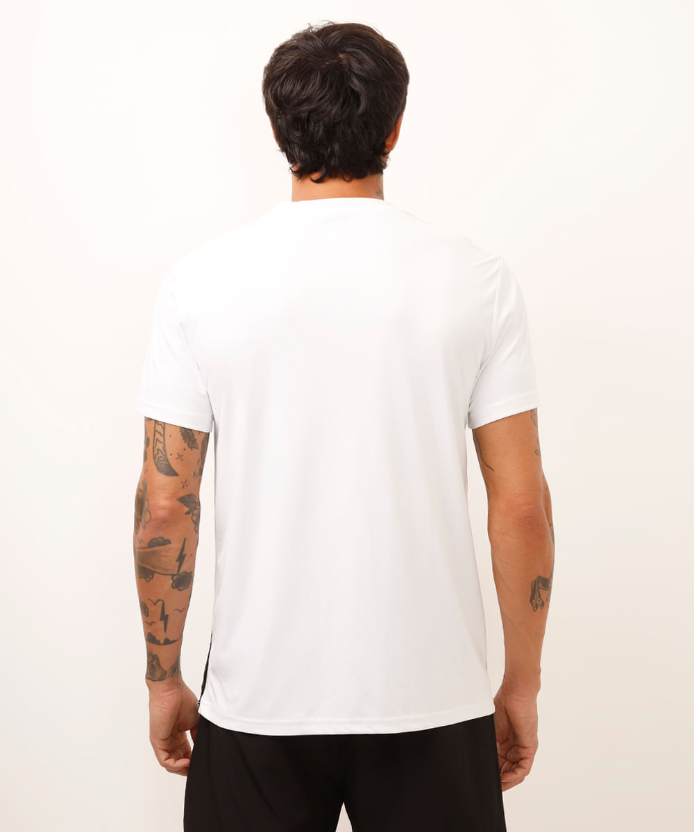 camiseta esportiva com listras - branco