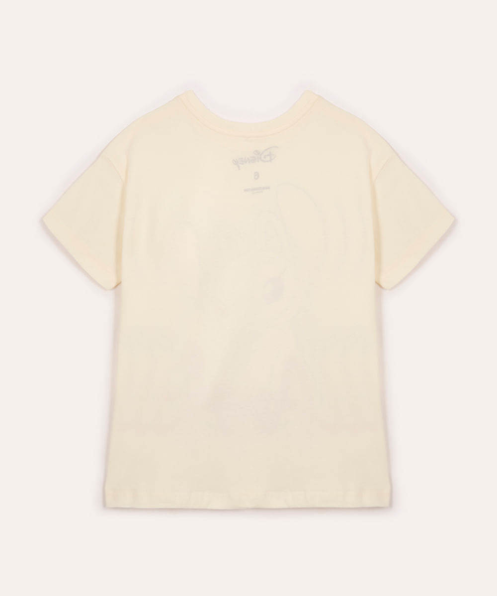 camiseta de algodão infantil metalizada angel off white
