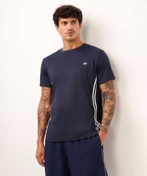 camiseta esportiva ace com listras azul