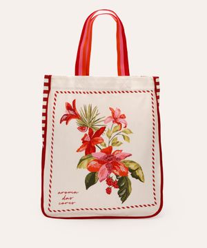 bolsa tote floral colorido