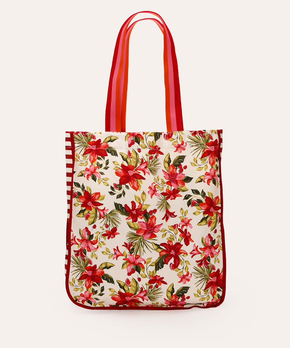 bolsa tote floral colorido
