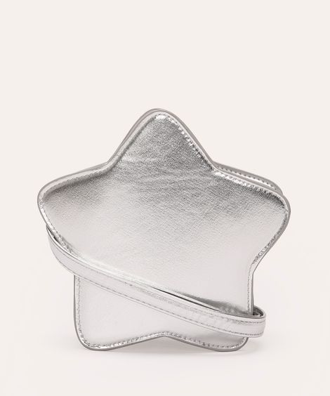 bolsa infantil metalizada estrela prateada