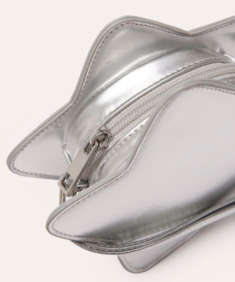 bolsa infantil metalizada estrela prateada