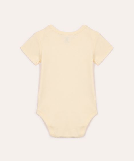 body de algodão infantil manga curta amarelo