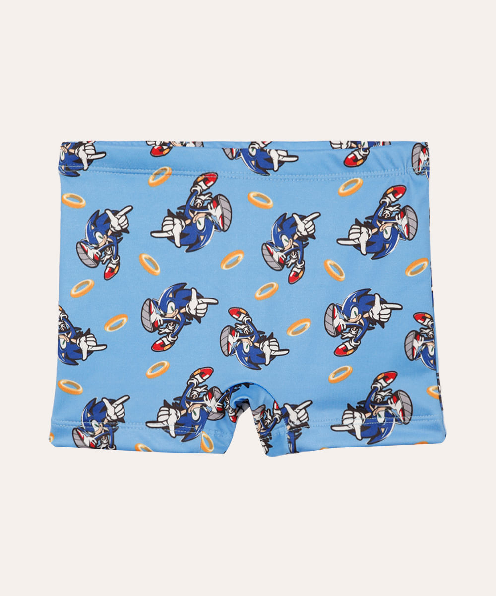 sunga infantil boxer sonic azul