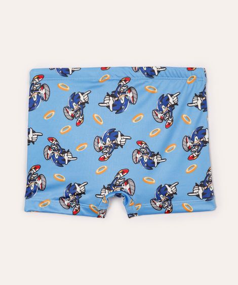 sunga infantil boxer sonic azul