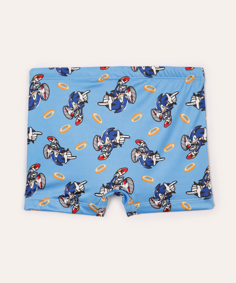 sunga infantil boxer sonic azul