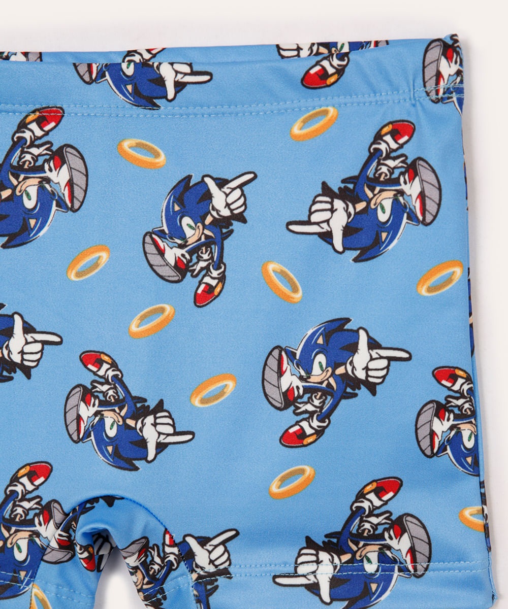 sunga infantil boxer sonic azul