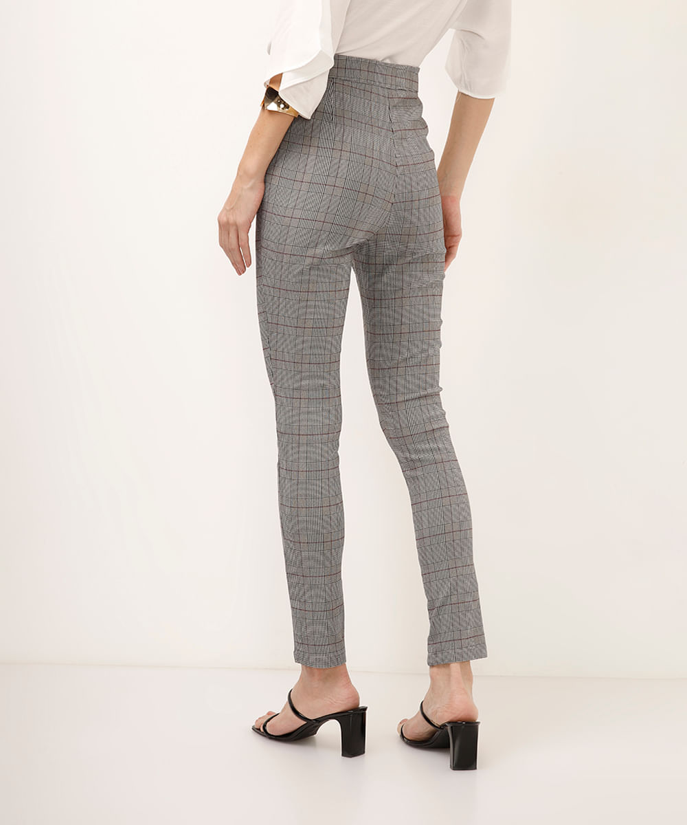 calça legging xadrez cinza