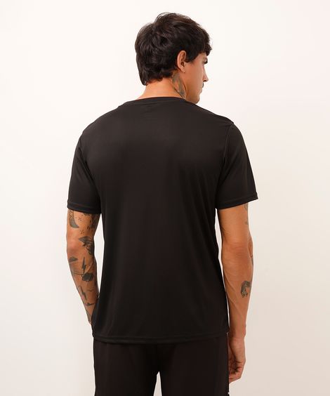 camiseta esportiva com listras preta
