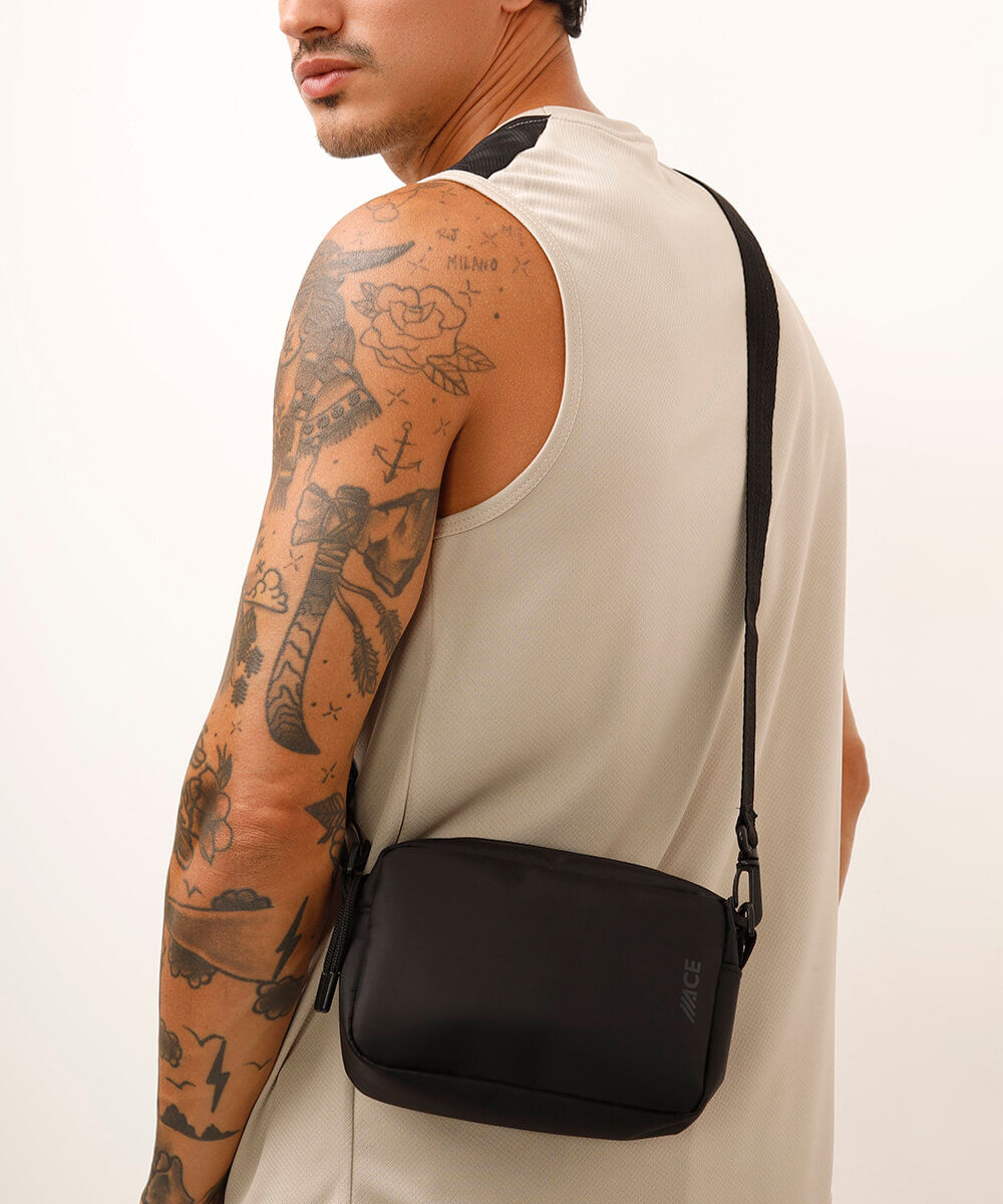 bolsa transversal esportiva - preto