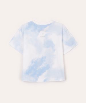 camiseta de algodão infantil stitch tie dye azul