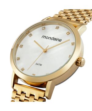 Relógio Mondaine Feminino Madrepérola Dourado