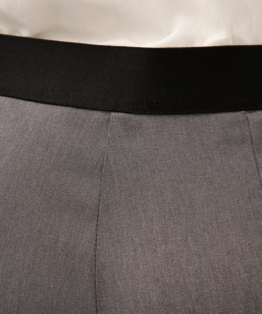 calça skinny cós elástico cinza