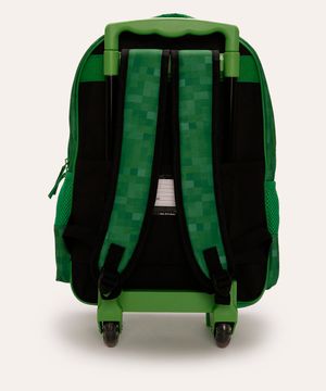 mochila com rodinhas infantil minecraft verde