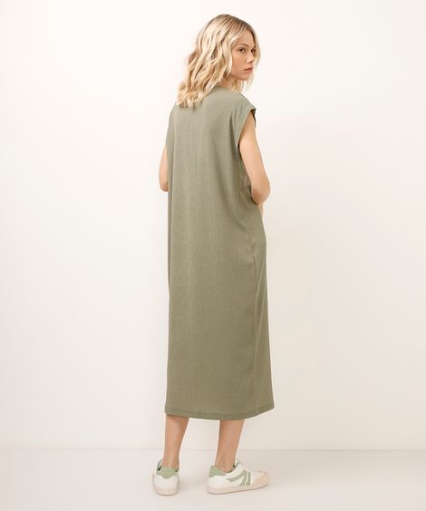 vestido midi muscle tee texturizado verde