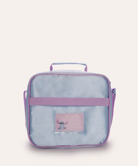 lancheira térmica stitch com paetês azul