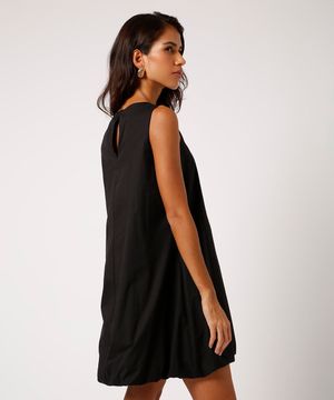 vestido balonê curto de algodão mindset preto