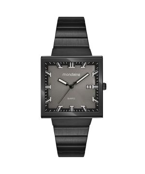 Relógio Mondaine Masculino Quadrado Vintage Preto