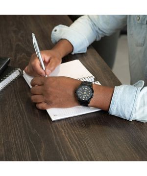 Relógio Seculus Masculino Casual Aço Com Calendário Preto