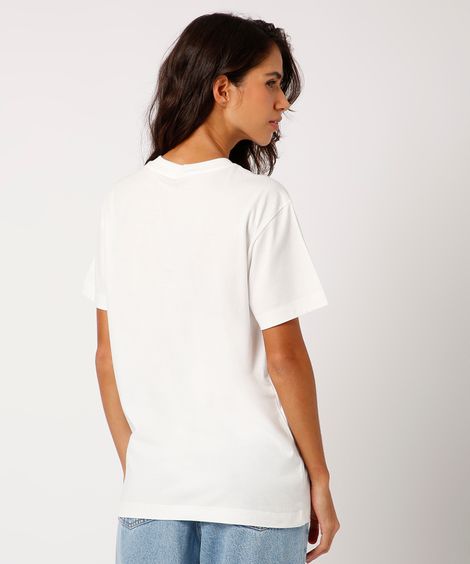 camiseta de algodão delulu mindset off white