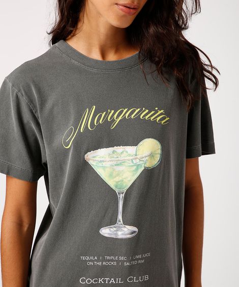 camiseta de algodão margarita mindset cinza