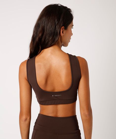 top decote canoa sem bojo mindset sport marrom