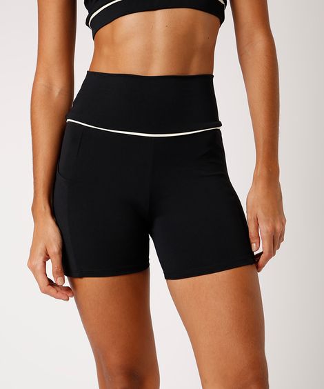bermuda biker com bolsos bicolor mindset sport preta