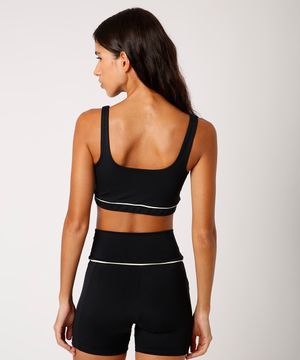 top alça fina bojo removível bicolor mindset sport preto
