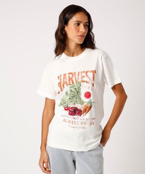 camiseta de algodão harvest mindset off white