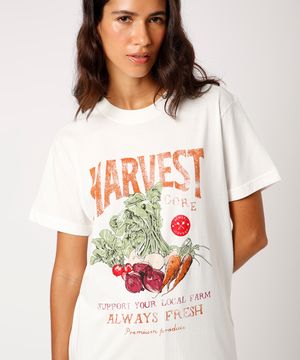 camiseta de algodão harvest mindset off white