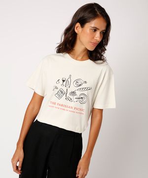 camiseta de algodão the parisian picnic mindset off white