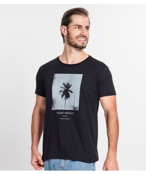 Camiseta Masculina Meia Malha Estampada Ultimato Preto