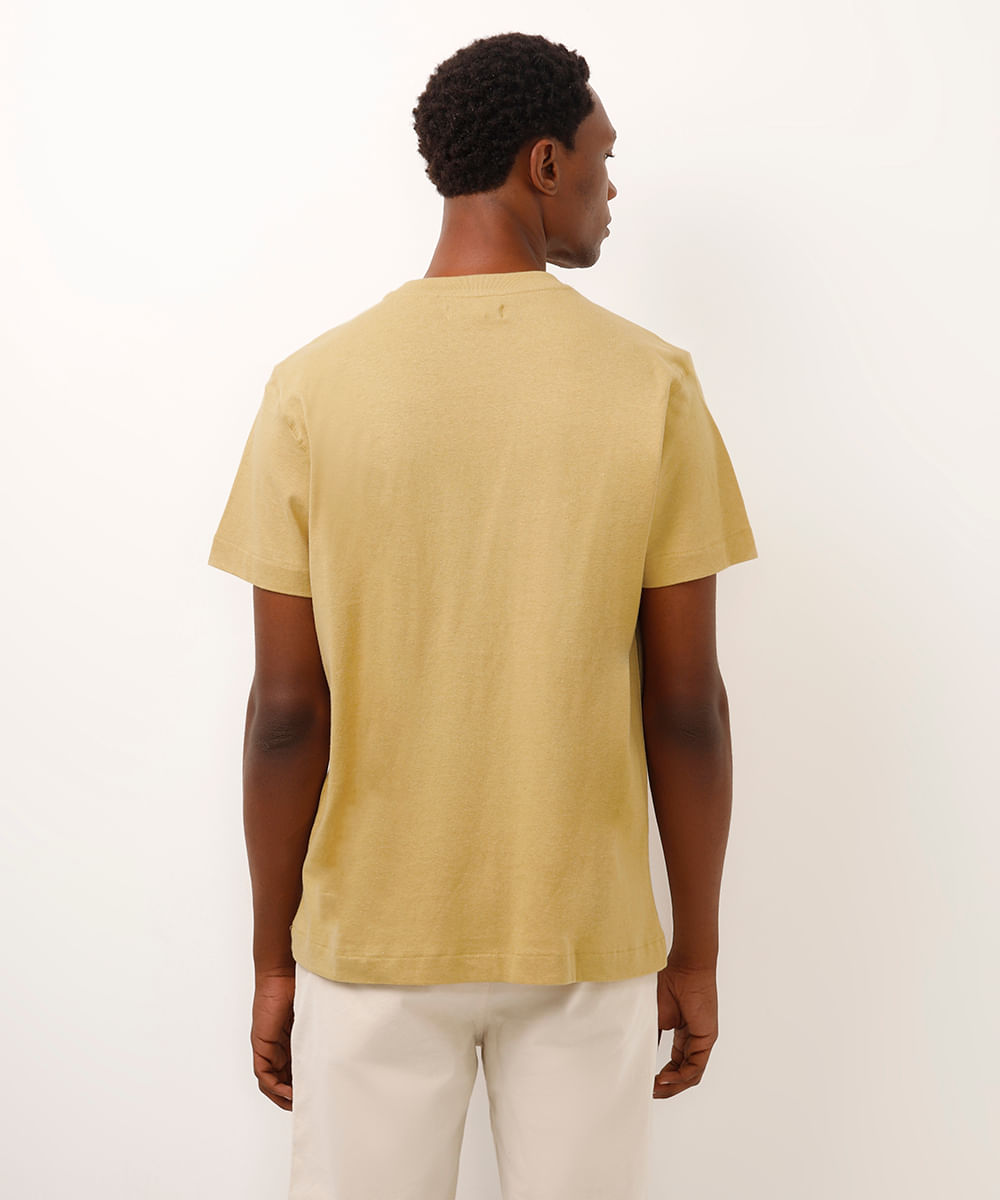 camiseta comfort com linho verde