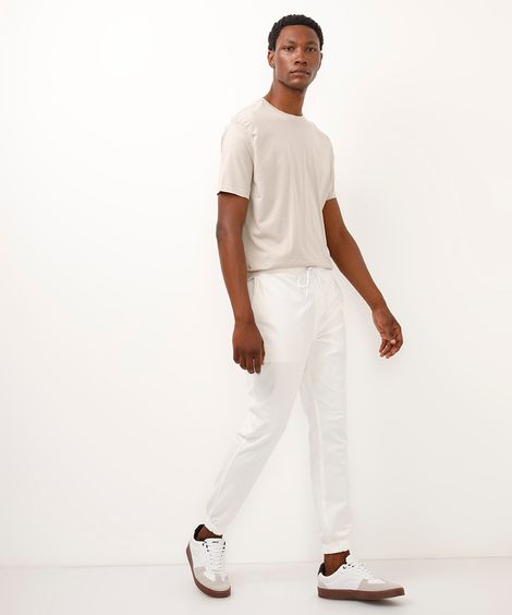 calça jogger de sarja off white