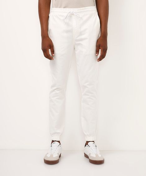 calça jogger de sarja off white