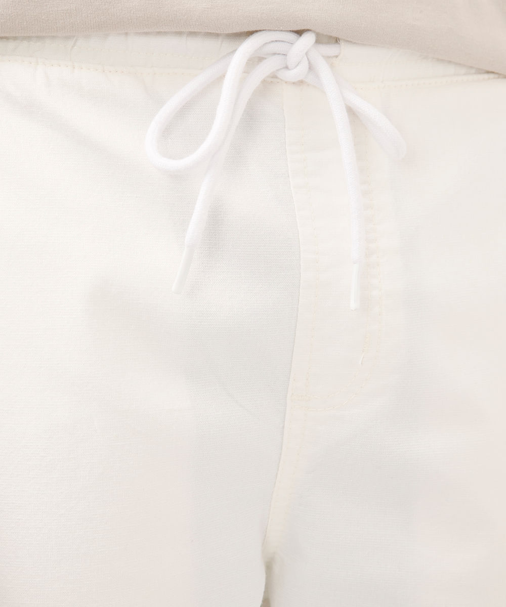 calça jogger de sarja off white