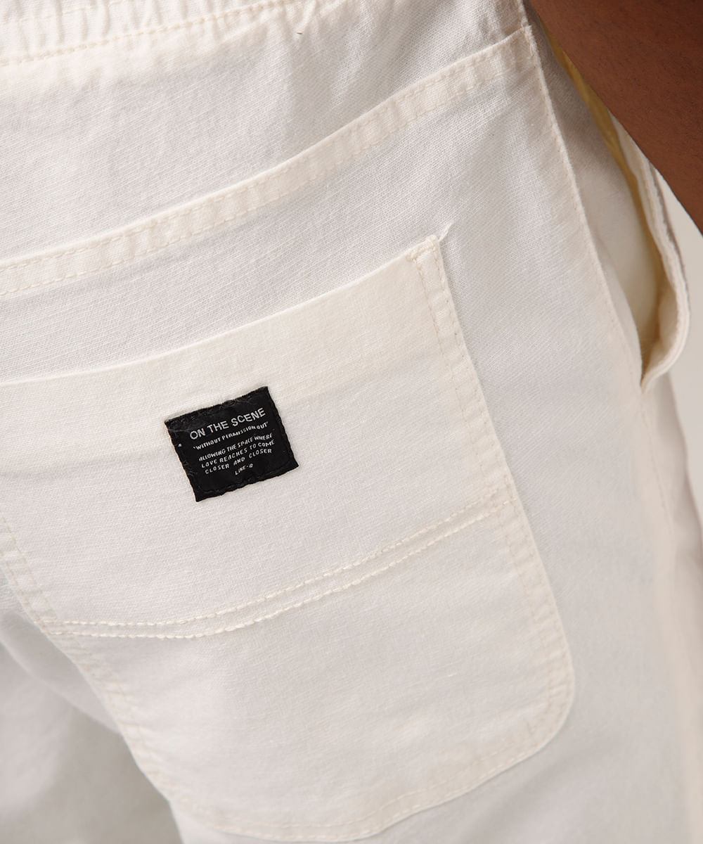 calça jogger de sarja off white
