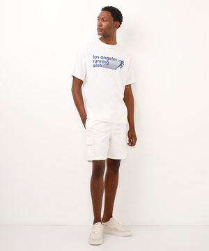 bermuda jogger de sarja  - off white