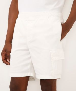 bermuda jogger de sarja  - off white