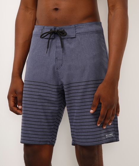 short boardshort  listrado - azul mesclado