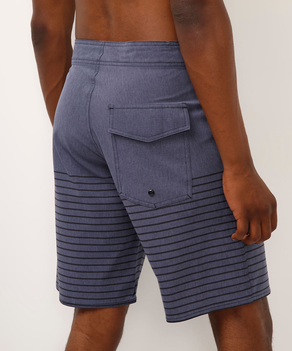 short boardshort  listrado - azul mesclado