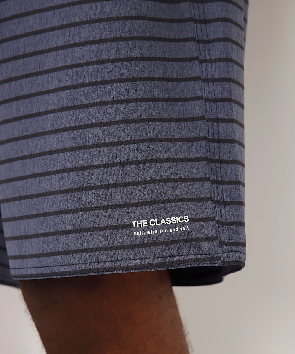 short boardshort  listrado - azul mesclado