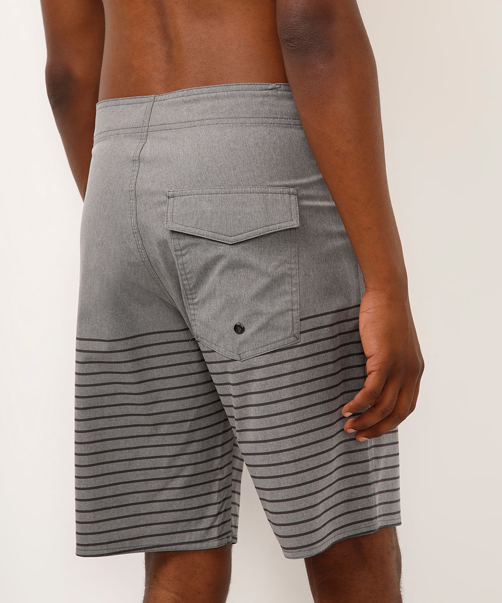 short boardshort  listrado cinza