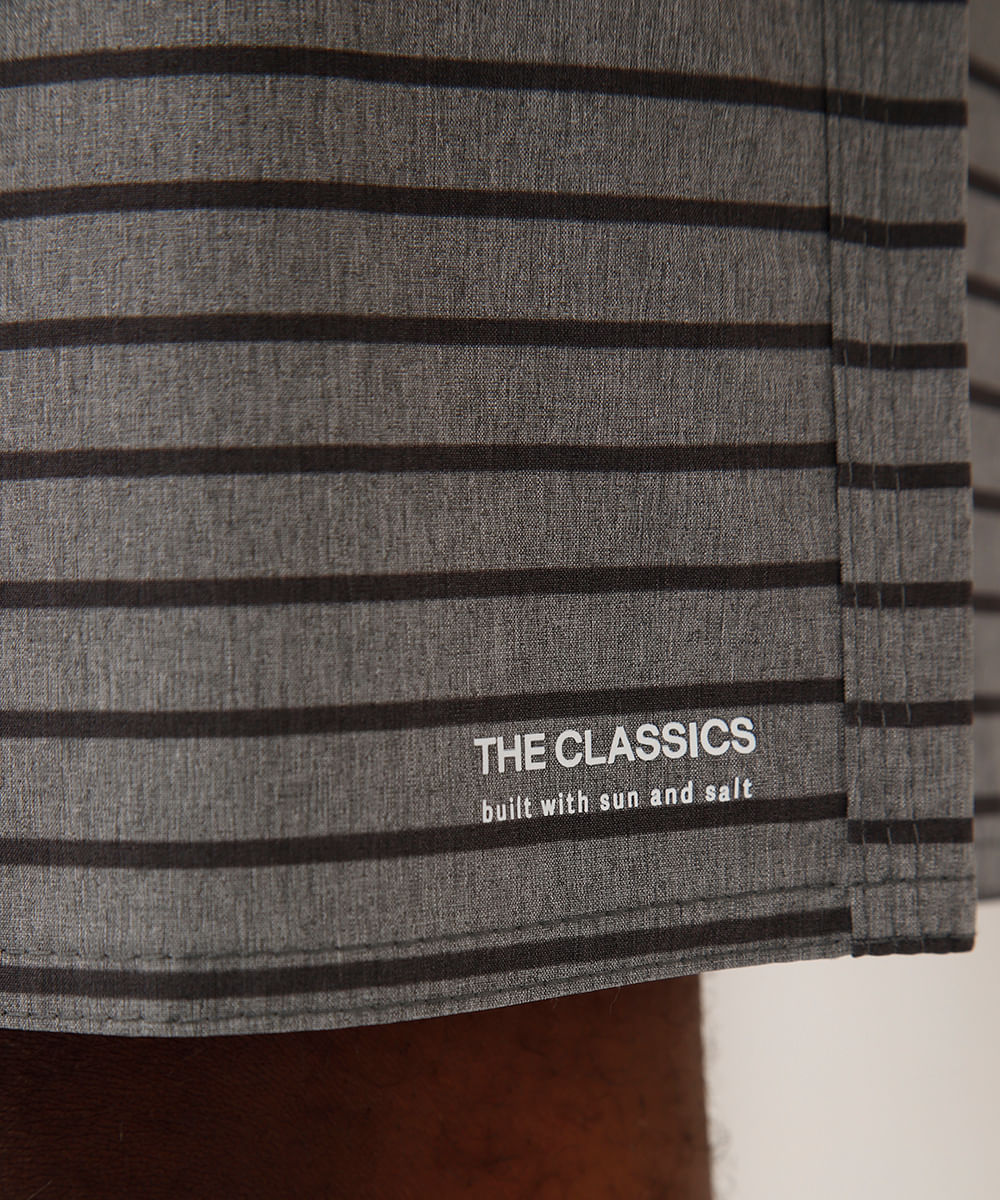 short boardshort  listrado cinza