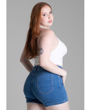 Shorts Jeans Sawary Plus Size azul