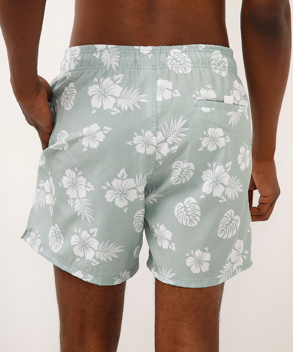 short cós com cordão folhagem verde