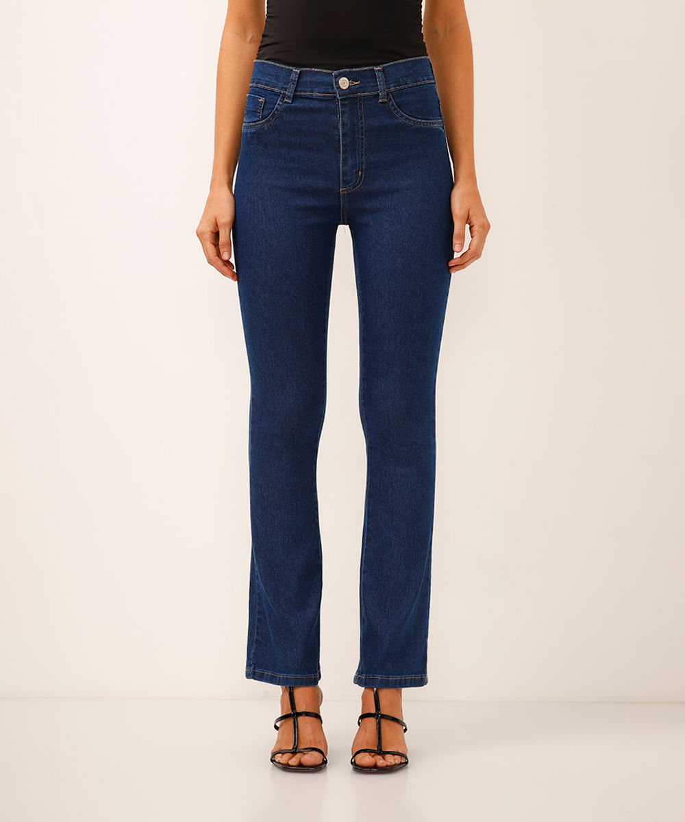 calça flare jeans sawary azul