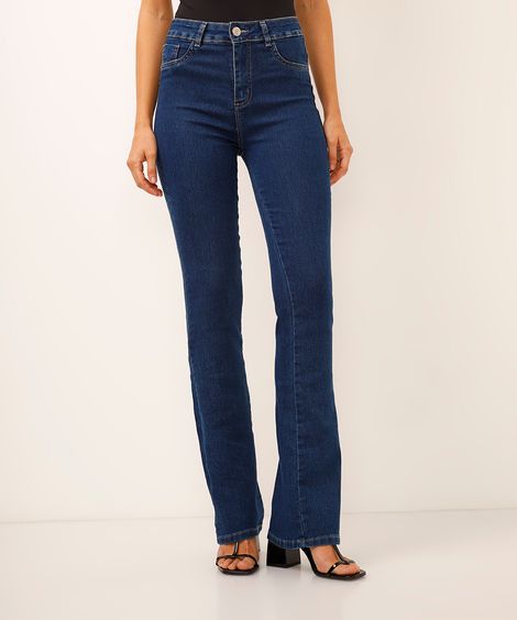 calça flare jeans cintura alta sawary azul