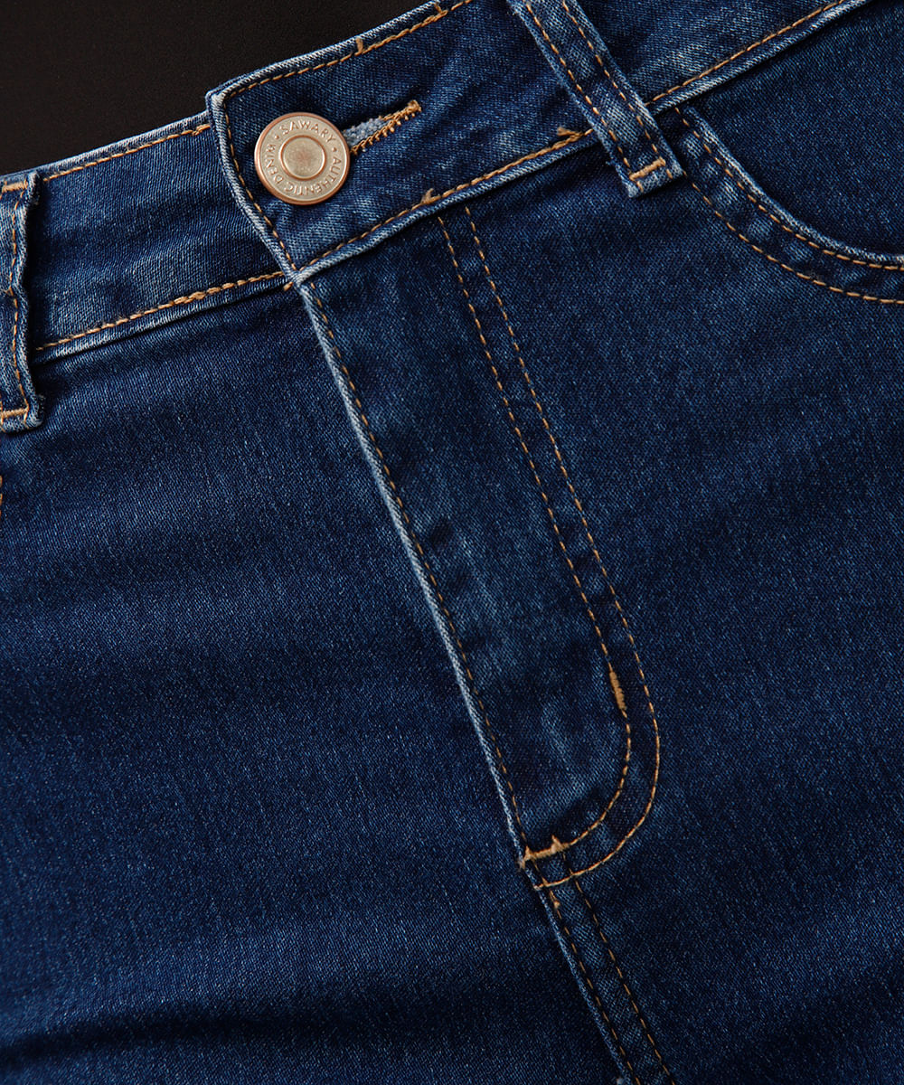 calça flare jeans cintura alta sawary azul